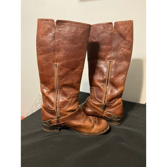 UGG Boots  Brown Leather Long Distressed sz. 7.5 - Picture 8 of 11